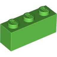 Lego kostka (kostička) 1x3, světle zelená (4177578, 6343280)